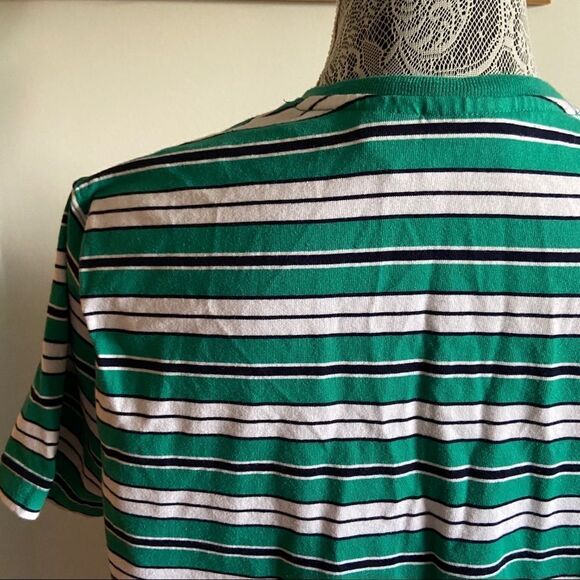 Vintage Classic Elements Striped pattern V-Neck short sleeve top - Picture 9 of 11